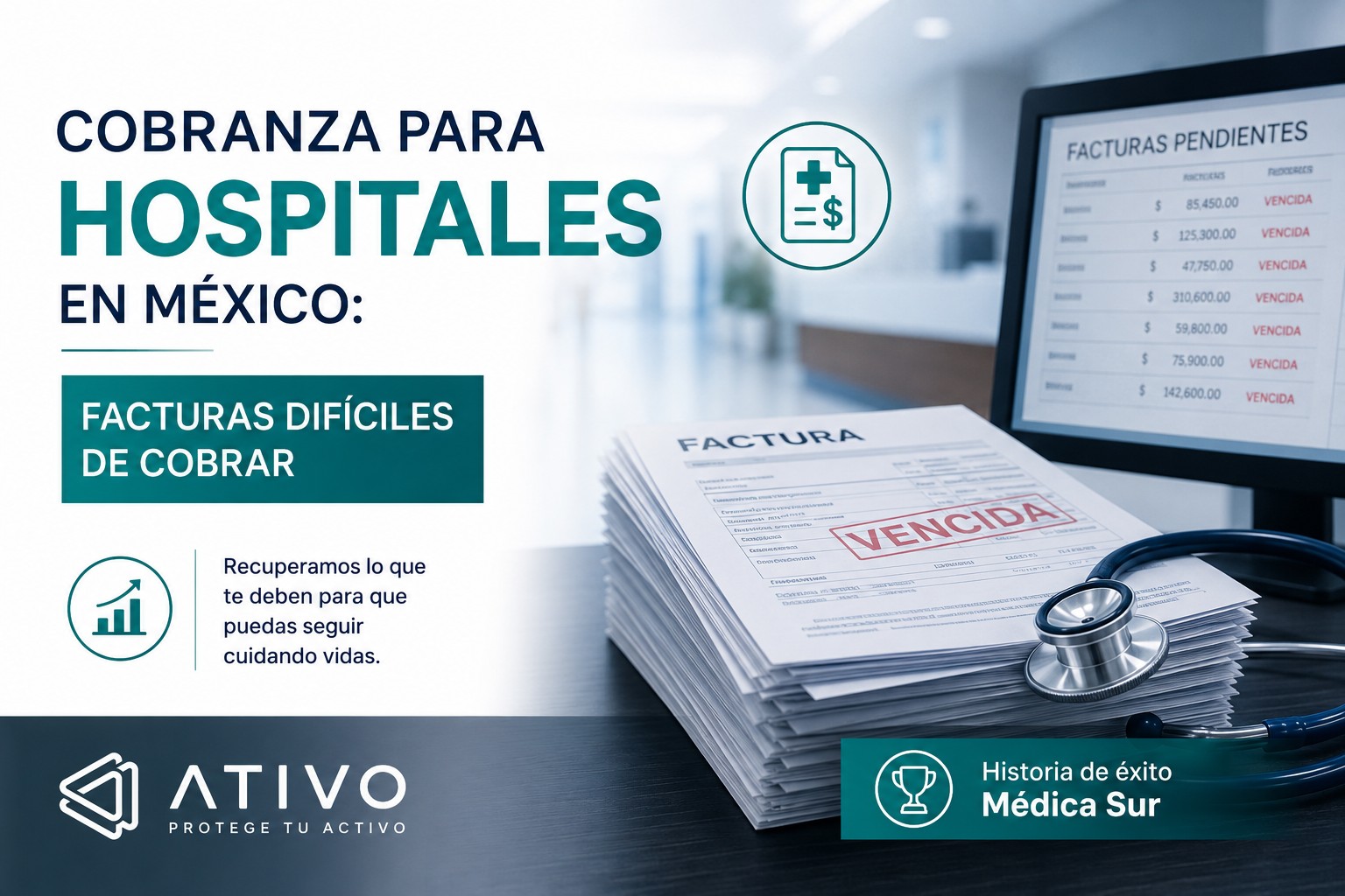 Cobranza para hospitales en México: historia de éxito Médica Sur — facturas difíciles de cobrar gestionadas con ATIVO mejoran el flujo de efectivo