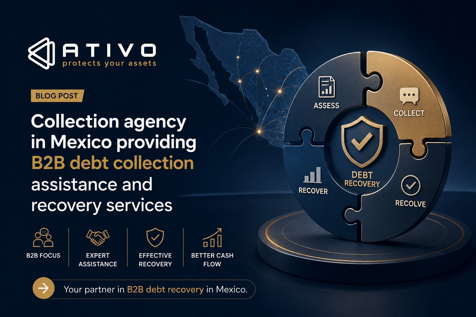 Collection agency in Mexico providing B2B debt collection assistance and recovery services — ATIVO