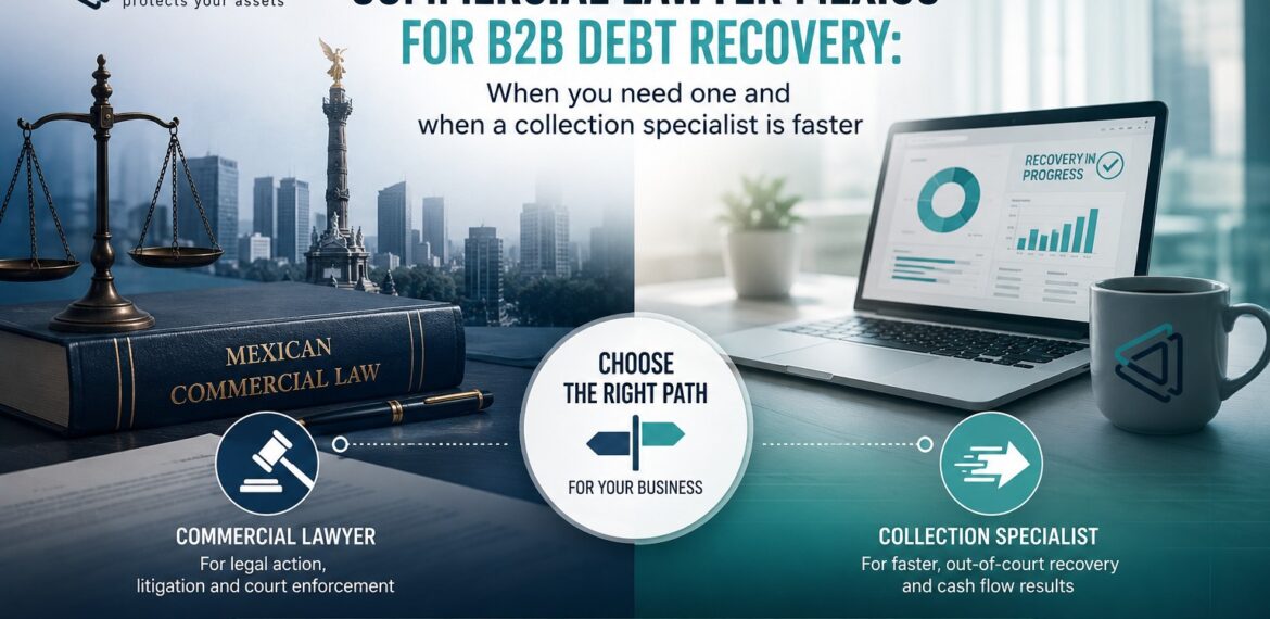 Commercial lawyer Mexico for B2B debt recovery: when you need one and when a collection specialist is faster — ATIVO