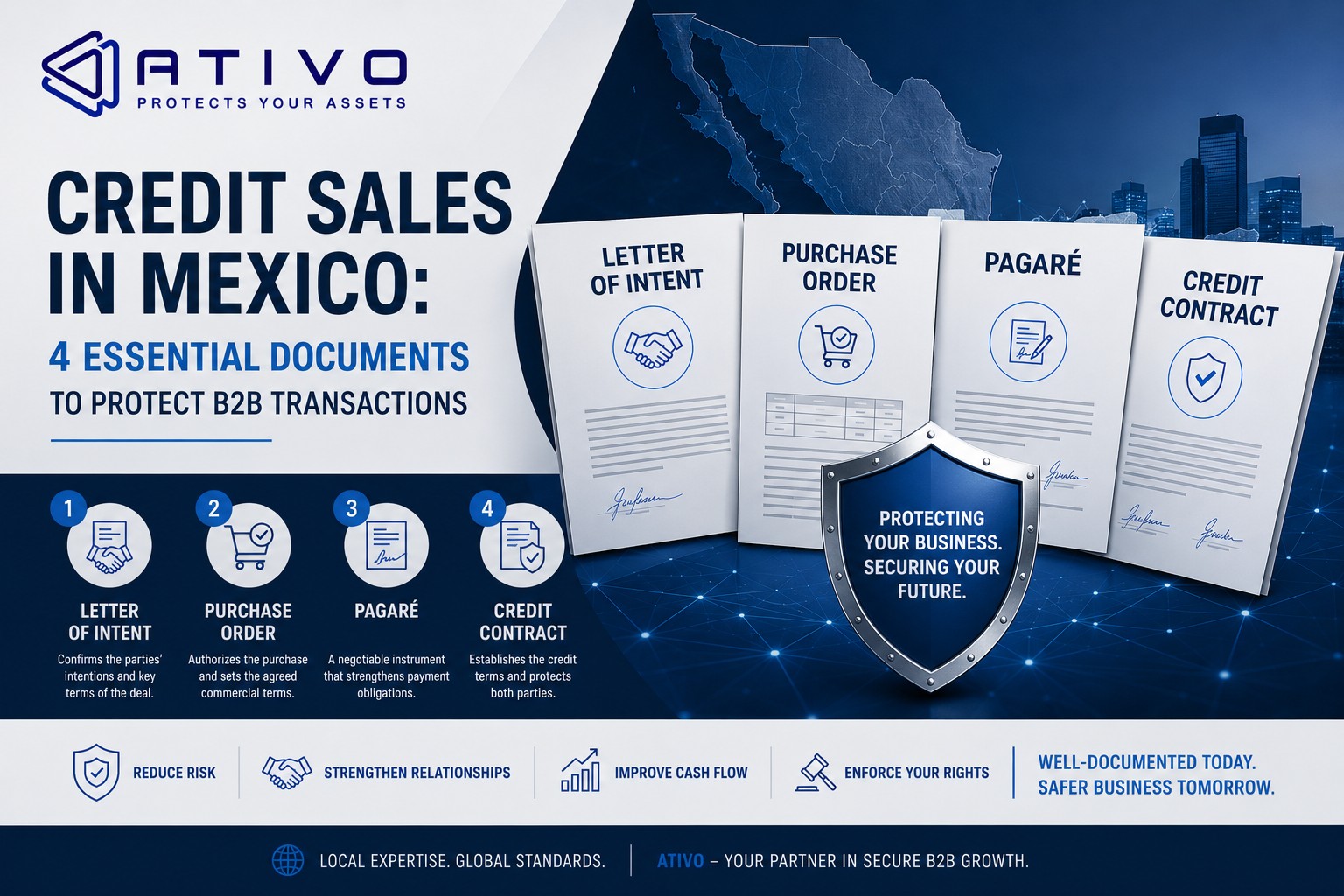 Credit sales in Mexico: 4 essential documents to protect B2B transactions — pagaré, credit contract — ATIVO