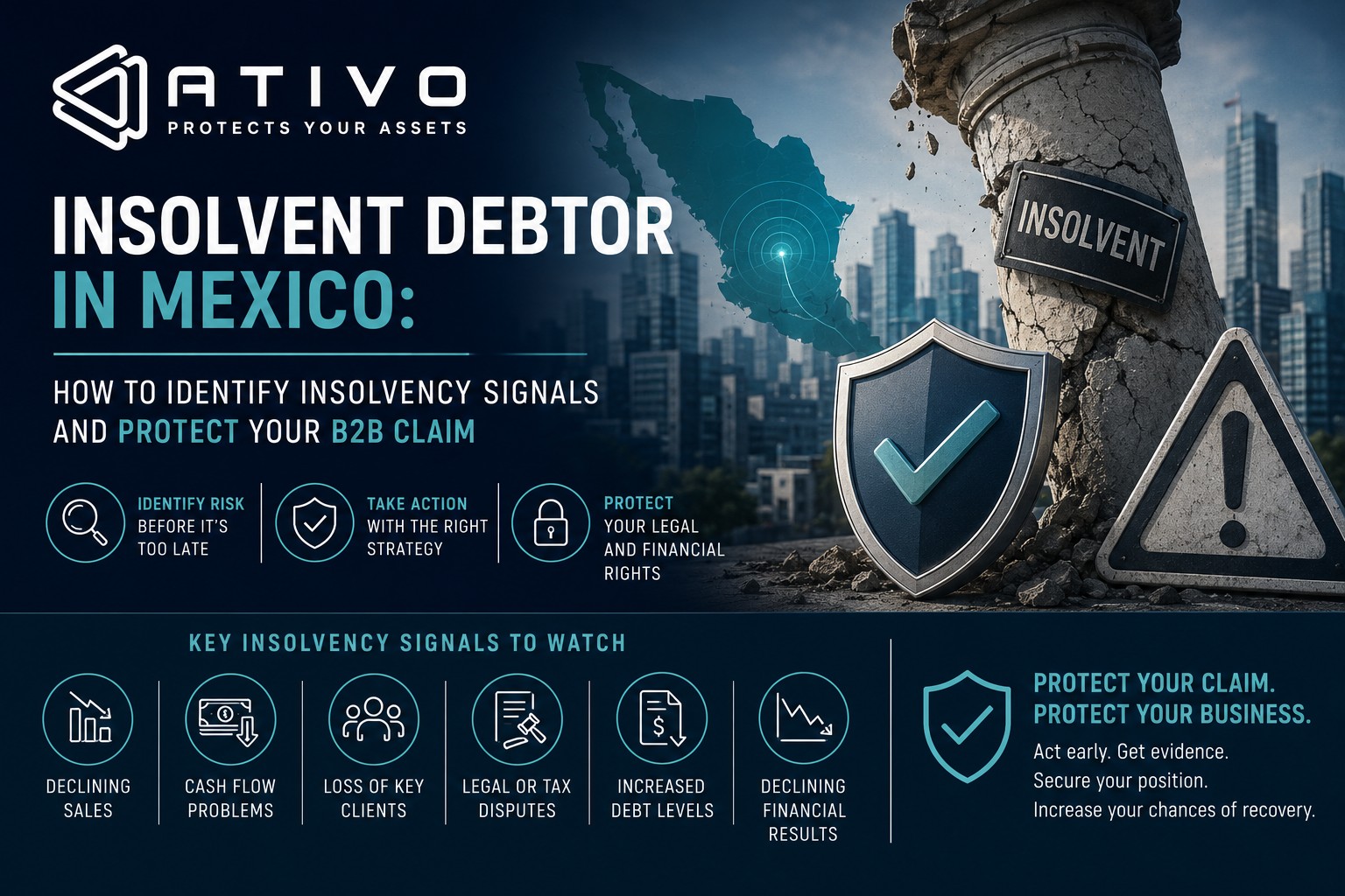 Insolvent debtor in Mexico: how to identify insolvency signals and protect your B2B claim before a concurso mercantil — ATIVO
