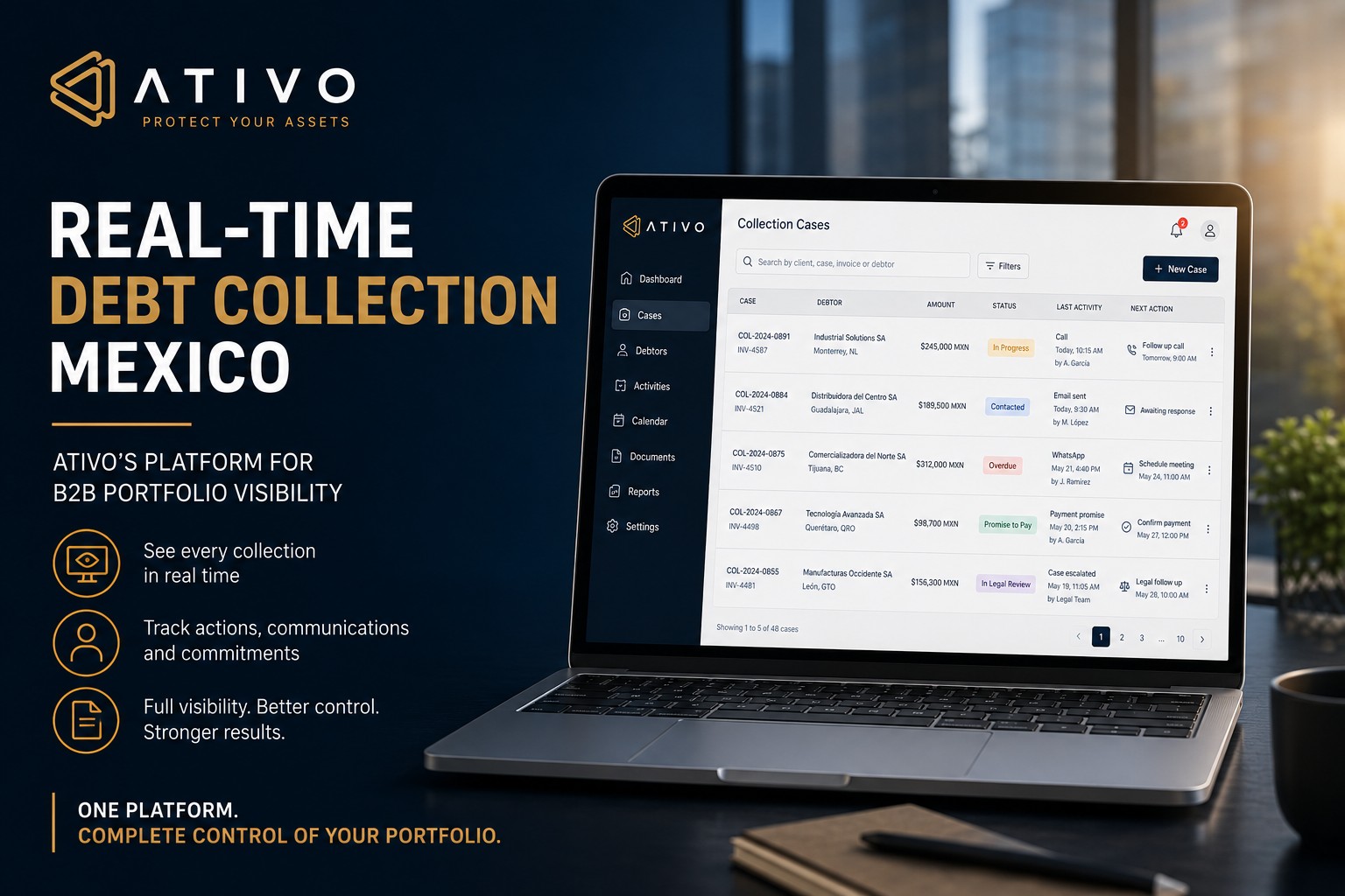 Real-time debt collection Mexico: ATIVO's QUID platform for B2B portfolio visibility — ATIVO