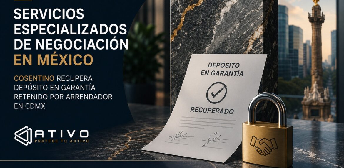 Servicios especializados de negociación en México: COSENTINO recupera depósito en garantía retenido por arrendador en CDMX — historia de éxito ATIVO