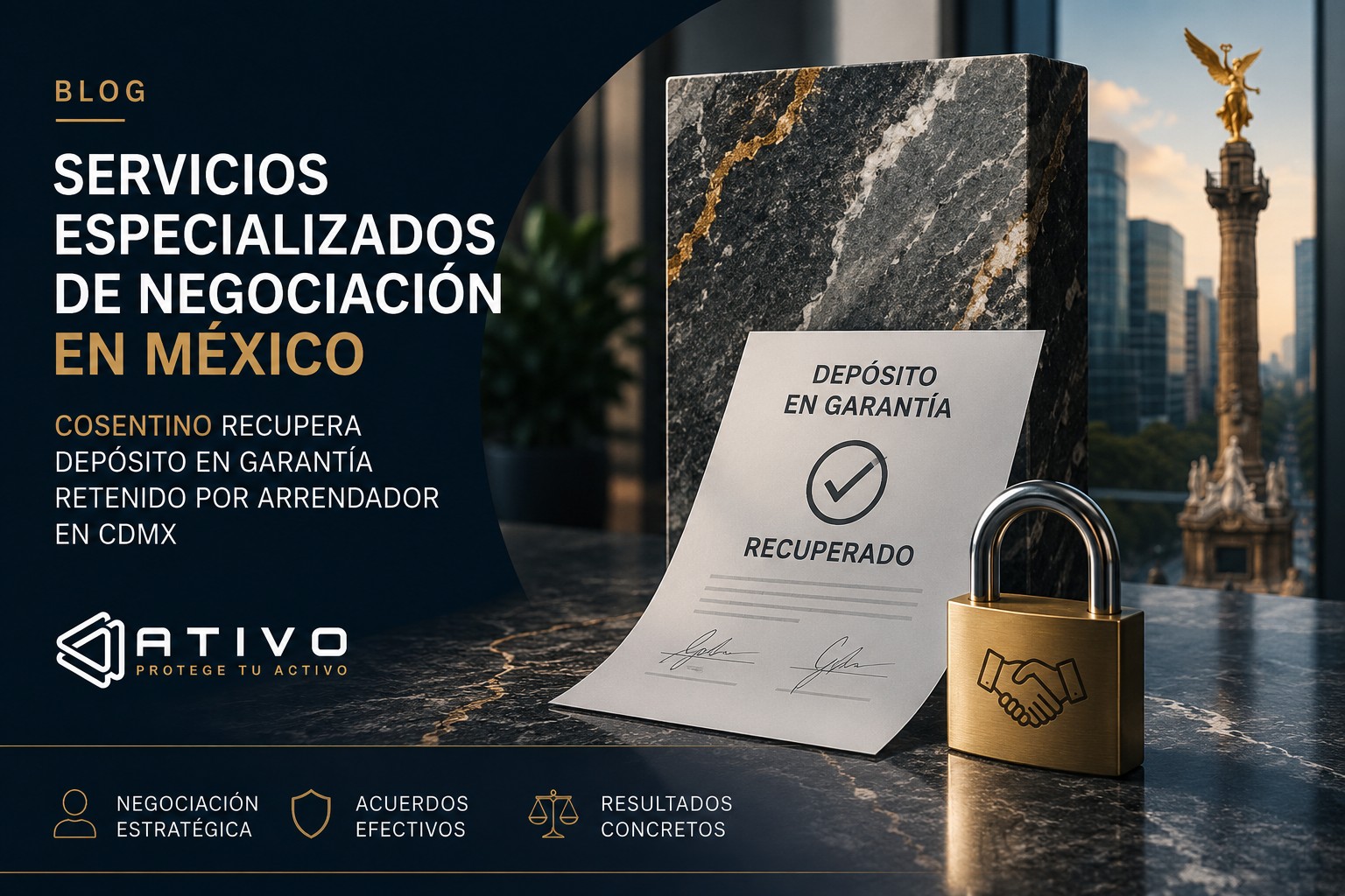 Servicios especializados de negociación en México: COSENTINO recupera depósito en garantía retenido por arrendador en CDMX — historia de éxito ATIVO