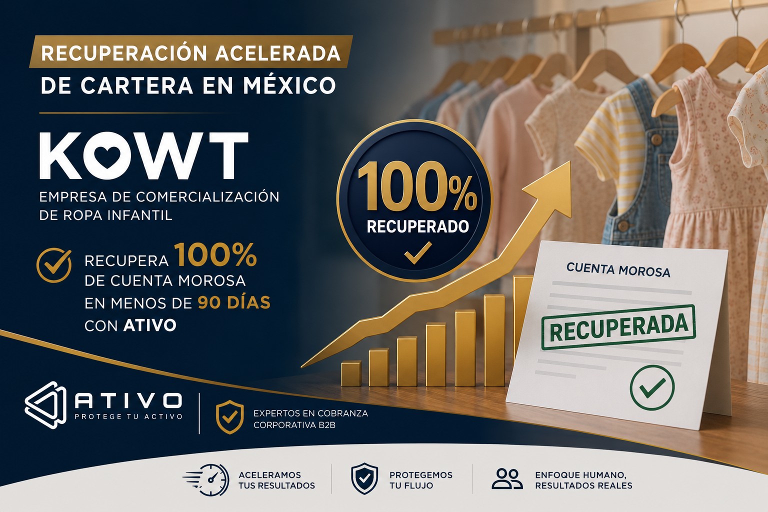 Recuperación acelerada de cartera en México: KOWT recupera 100% de cuenta morosa en menos de 90 días con ATIVO — historia de éxito