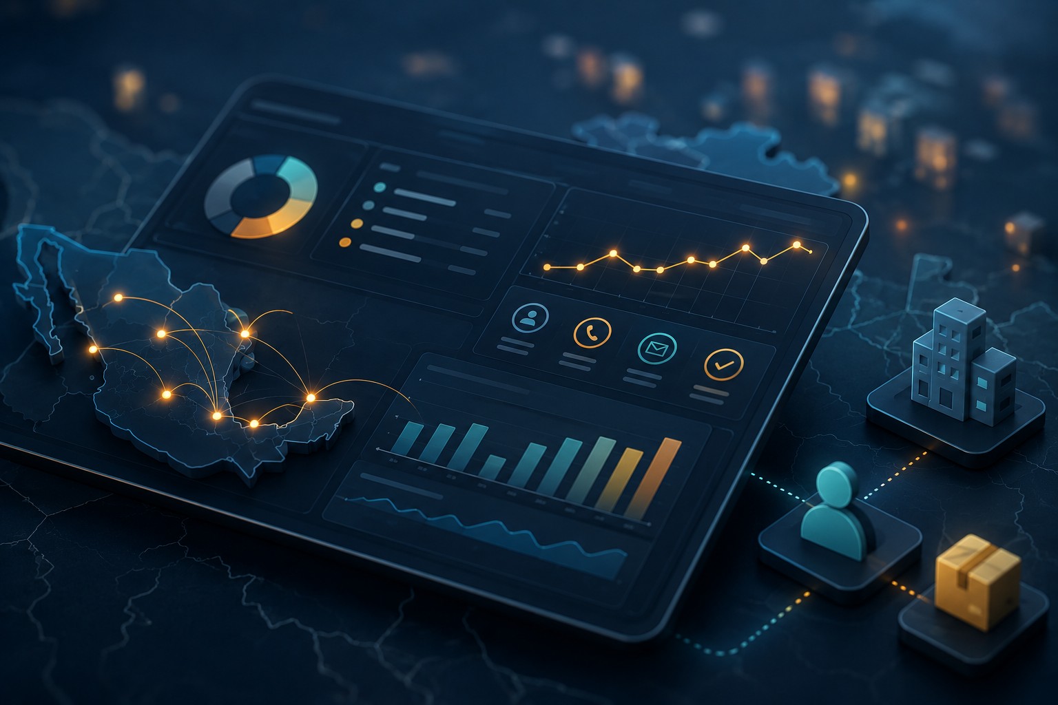 Collection tracking Mexico: QUID dashboard showing real-time B2B receivables management — ATIVO