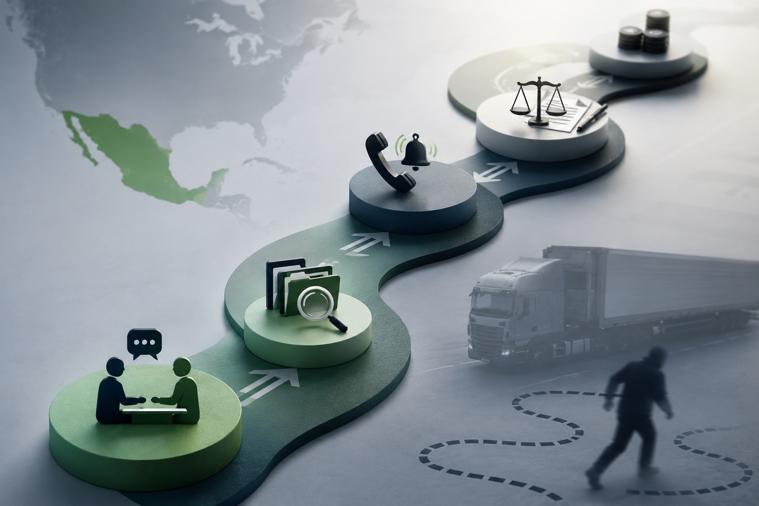 B2B debt recovery Mexico process for an evasive freight industry debtor